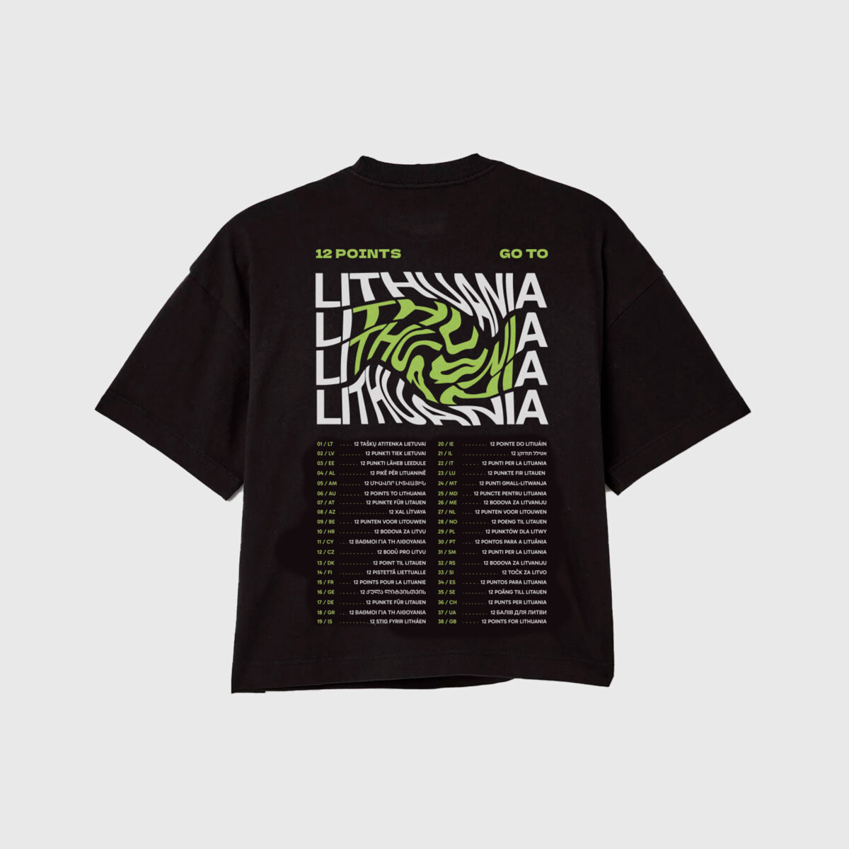 Marškinėliai „12 points go to Lithuania“ / Juoda - Image 2