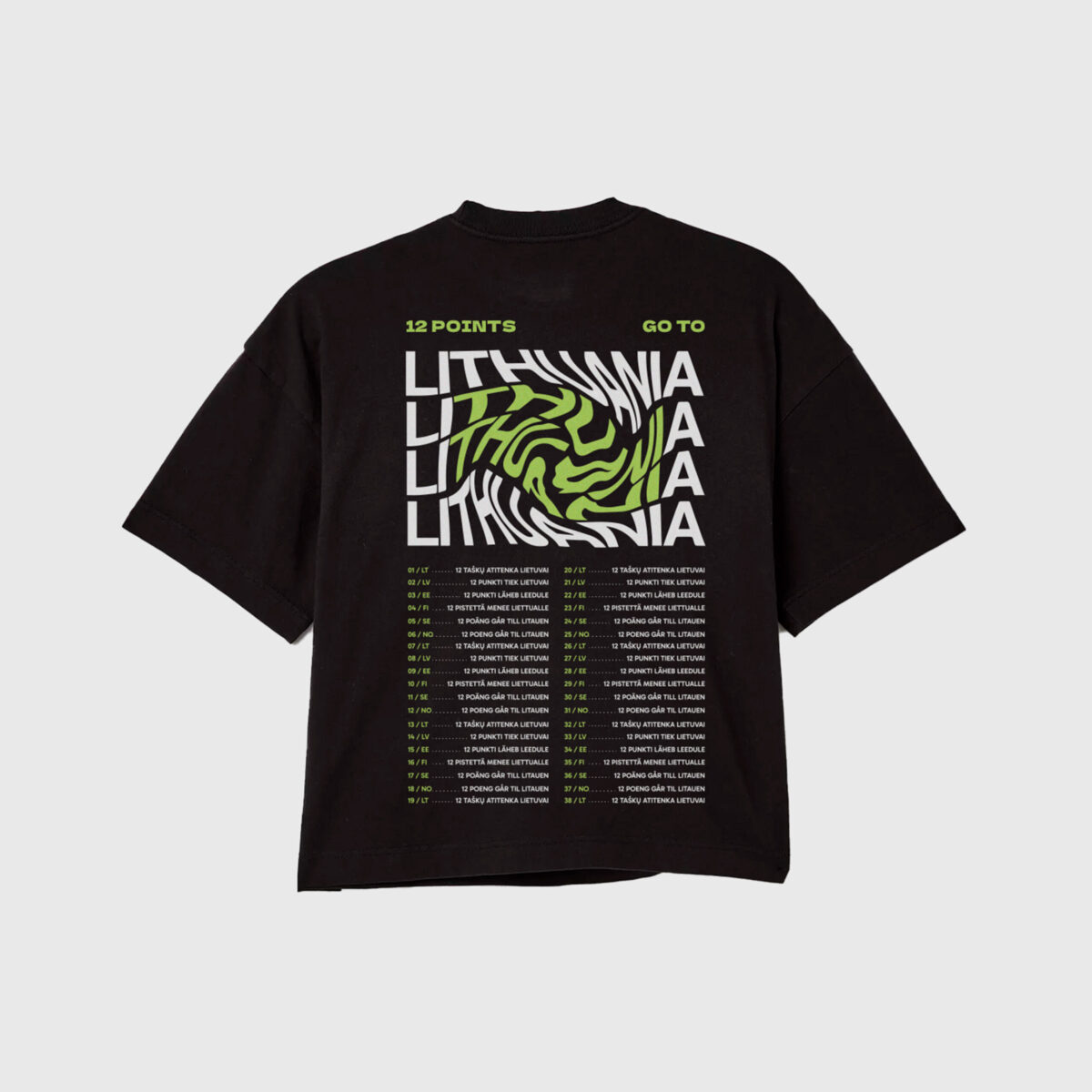 Marškinėliai „12 points go to Lithuania“ / Juoda - Image 2