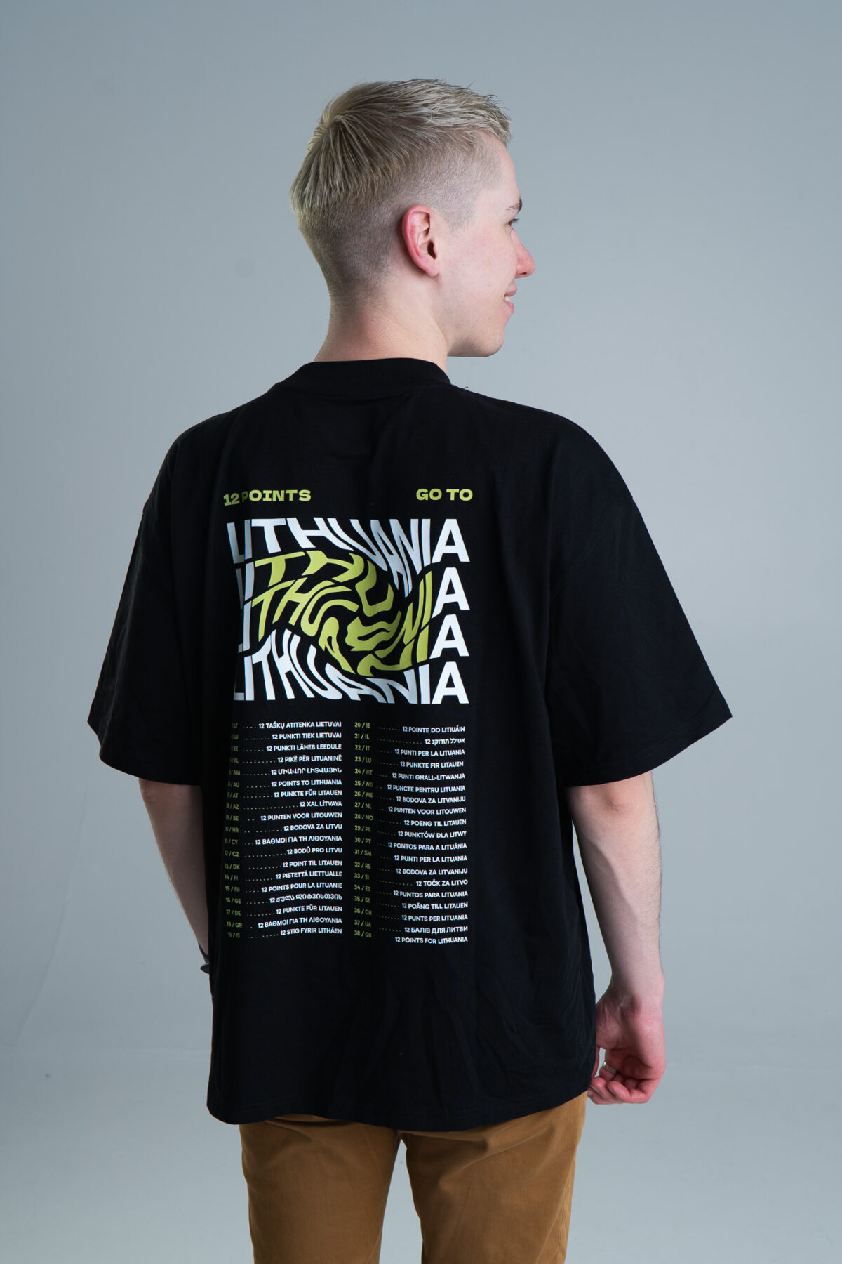 Marškinėliai „12 points go to Lithuania“ / Juoda - Image 4