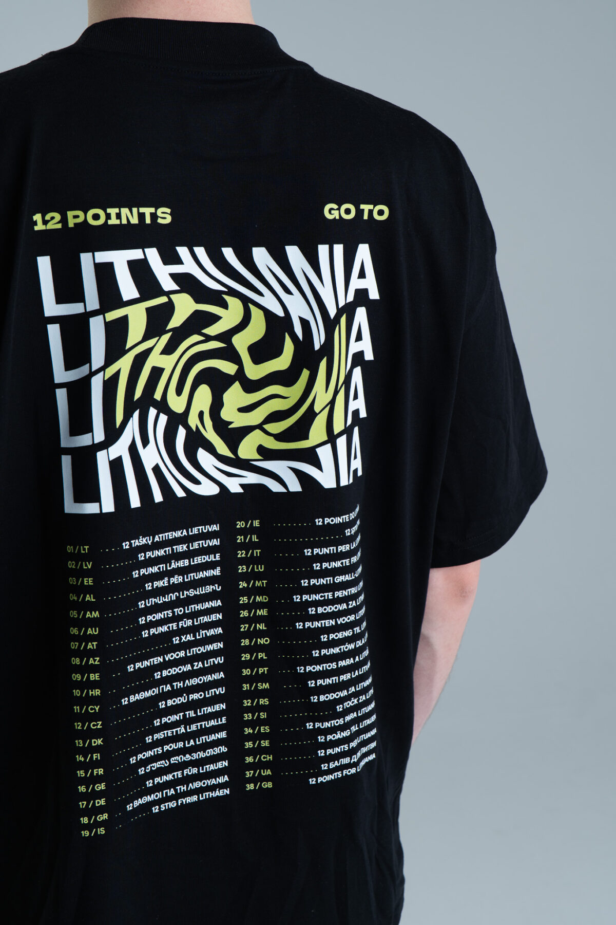 Marškinėliai „12 points go to Lithuania“ / Juoda - Image 6