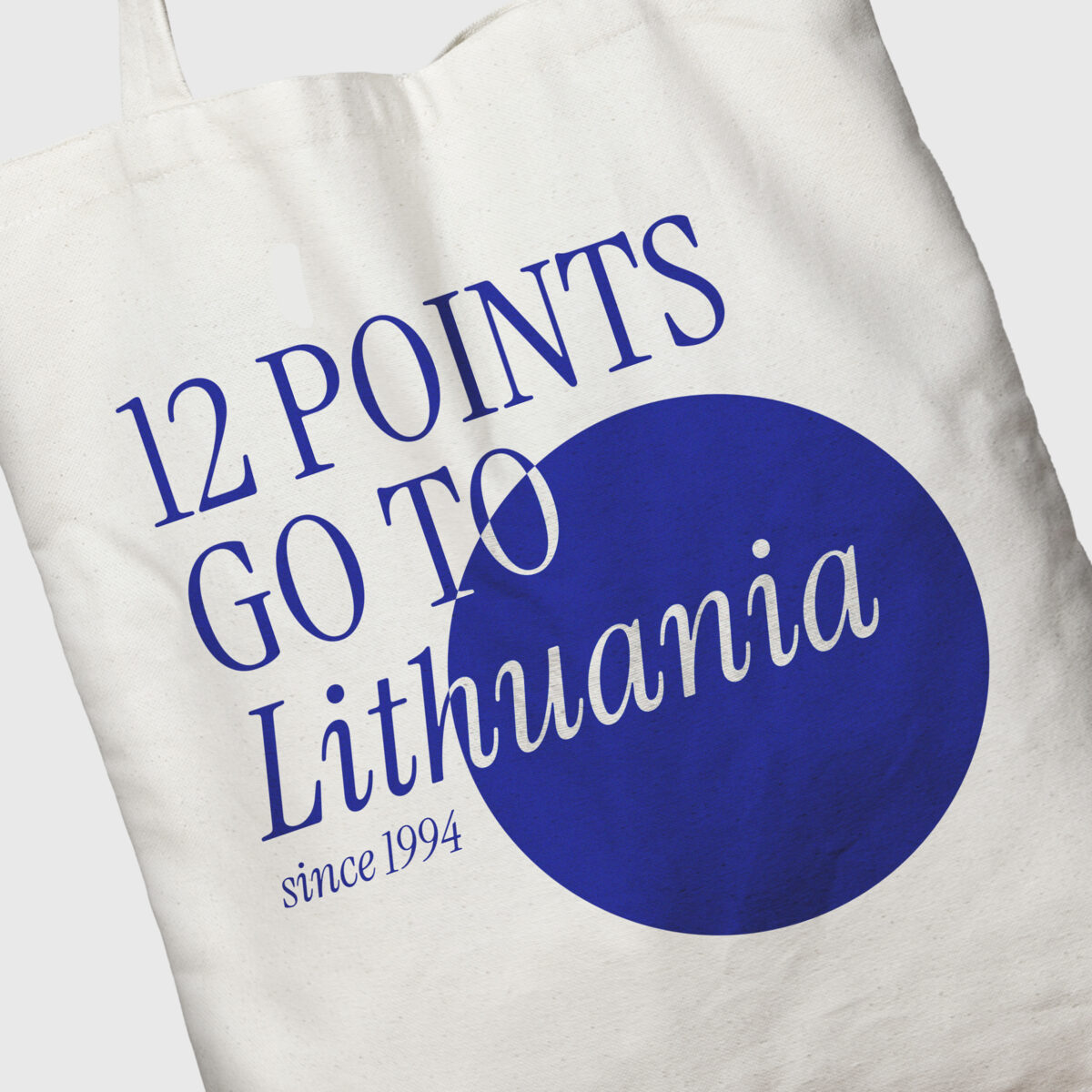„12 points go to Lithuania“ medžiaginis krepšys / Baltas