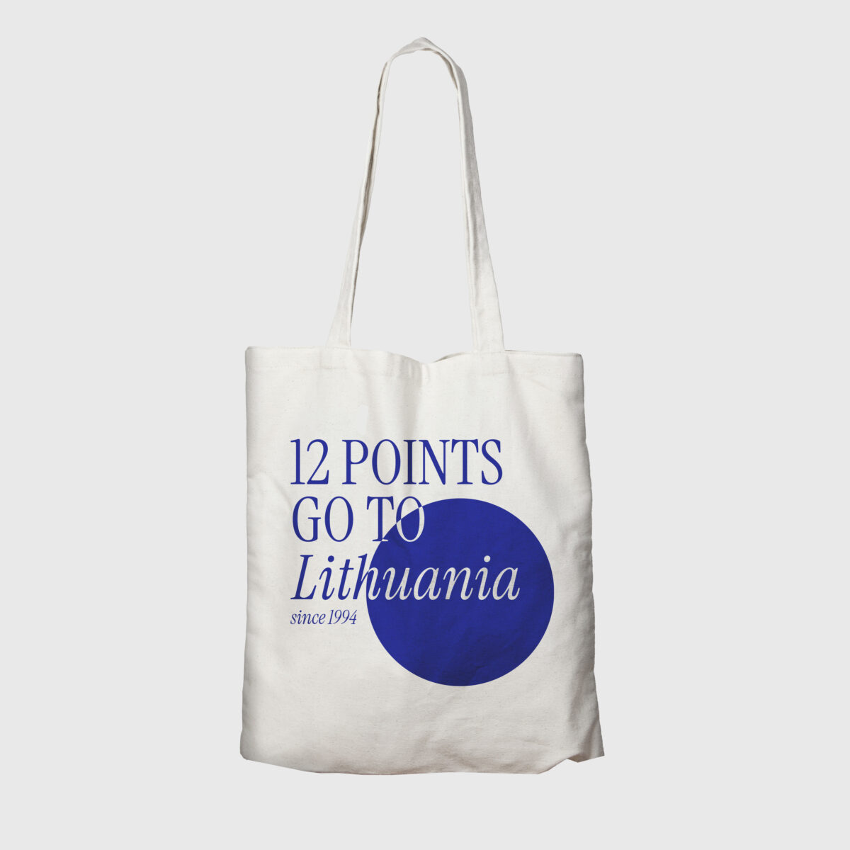 „12 points go to Lithuania“ medžiaginis krepšys / Baltas - Image 2